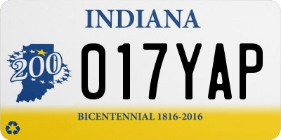IN license plate 017YAP