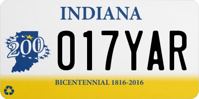 IN license plate 017YAR