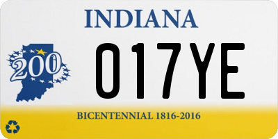 IN license plate 017YE