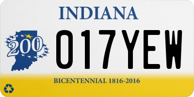 IN license plate 017YEW