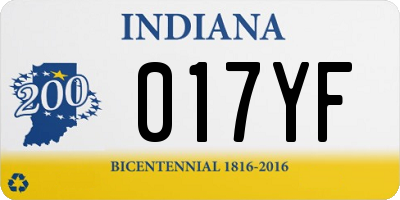 IN license plate 017YF