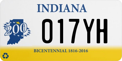 IN license plate 017YH