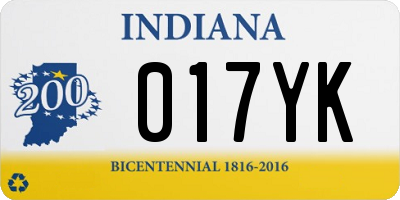 IN license plate 017YK