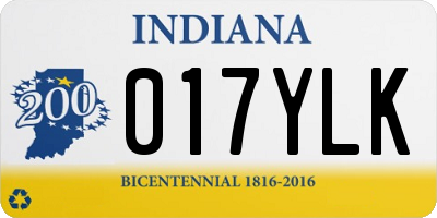 IN license plate 017YLK