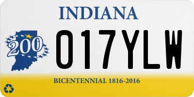 IN license plate 017YLW