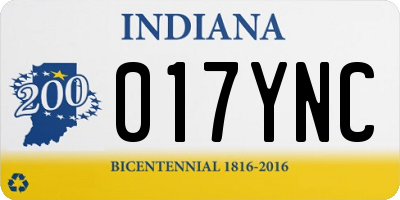 IN license plate 017YNC