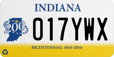 IN license plate 017YWX