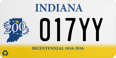 IN license plate 017YY