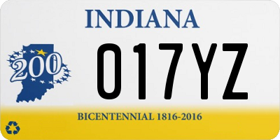 IN license plate 017YZ