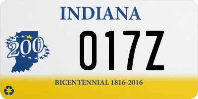 IN license plate 017Z