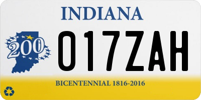 IN license plate 017ZAH