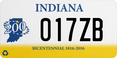 IN license plate 017ZB