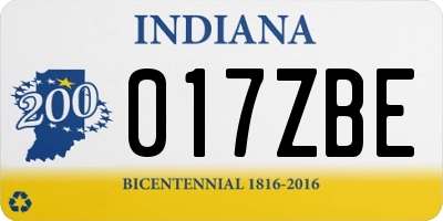 IN license plate 017ZBE