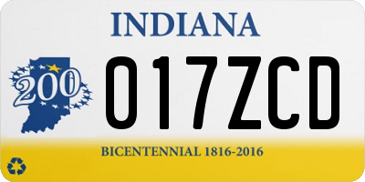 IN license plate 017ZCD