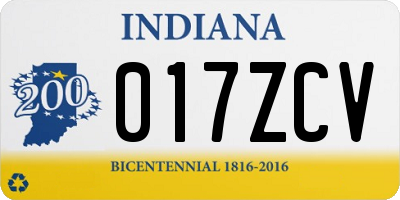 IN license plate 017ZCV