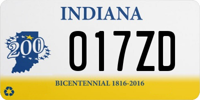 IN license plate 017ZD