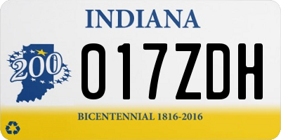 IN license plate 017ZDH