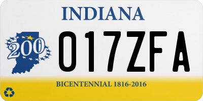 IN license plate 017ZFA