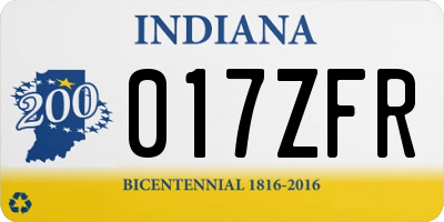 IN license plate 017ZFR