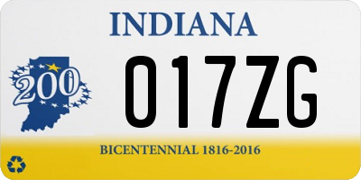 IN license plate 017ZG