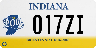 IN license plate 017ZI