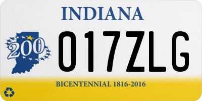 IN license plate 017ZLG