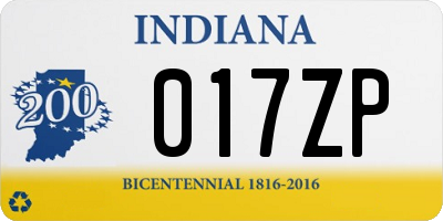 IN license plate 017ZP