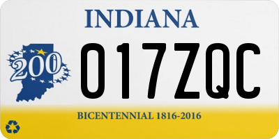 IN license plate 017ZQC