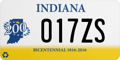 IN license plate 017ZS