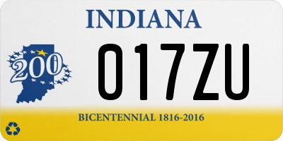 IN license plate 017ZU