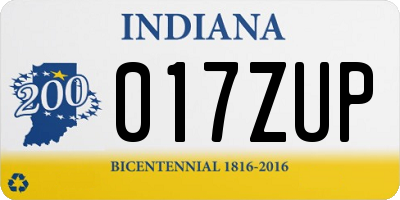 IN license plate 017ZUP