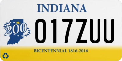 IN license plate 017ZUU