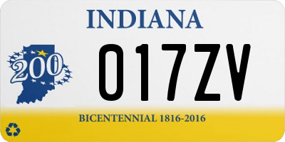 IN license plate 017ZV