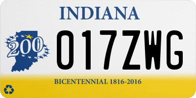 IN license plate 017ZWG