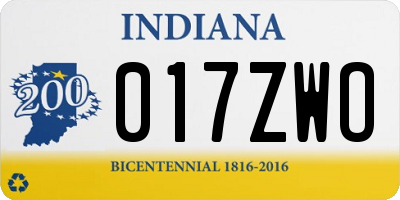 IN license plate 017ZWO