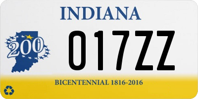 IN license plate 017ZZ