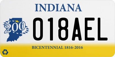 IN license plate 018AEL