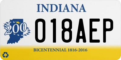 IN license plate 018AEP