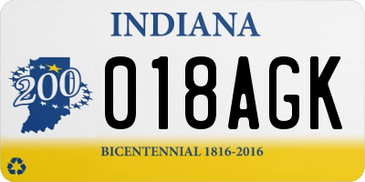IN license plate 018AGK