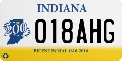 IN license plate 018AHG