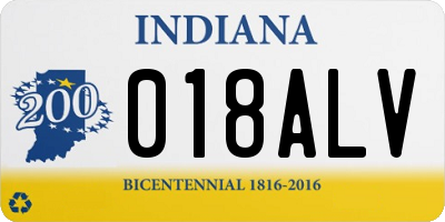 IN license plate 018ALV