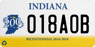 IN license plate 018AOB