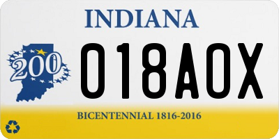 IN license plate 018AOX