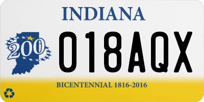 IN license plate 018AQX