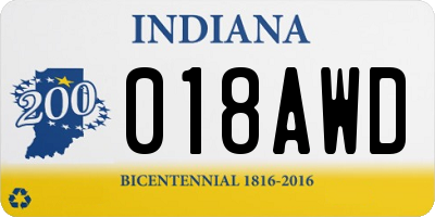IN license plate 018AWD
