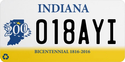 IN license plate 018AYI