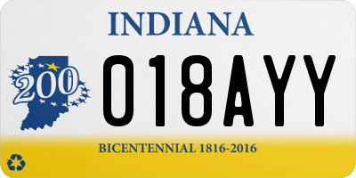 IN license plate 018AYY