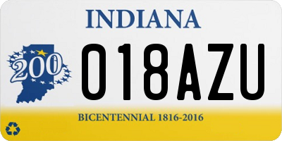 IN license plate 018AZU