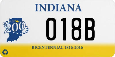 IN license plate 018B