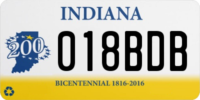IN license plate 018BDB